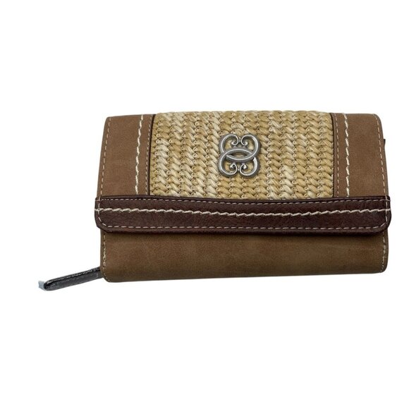 BOC Wallet Womens Weave Faux Leather Tan Brown - Picture 1 of 6